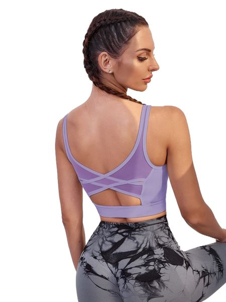 

high support mesh panel sports bra y3z1#, Gray