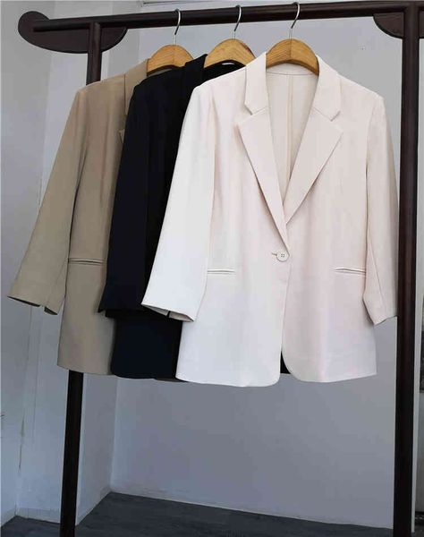 

women's suits & blazers spring and summer thin small suit coat commuting design sense of minority temperament seven sleeve women's, White;black