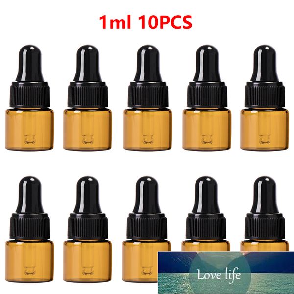 Mini tamanho 1 / 5ml Amber Refilleable Votador Essencial Garrafa de vidro de óleo de vidro contêiner Living Travel Portable