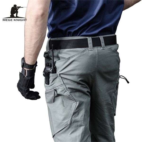 Calça do exército militar da marca mege masculino masculino de roupas de combate tático masculino Multi Pockets exclusivos calças casuais ripstop Fabric 201128