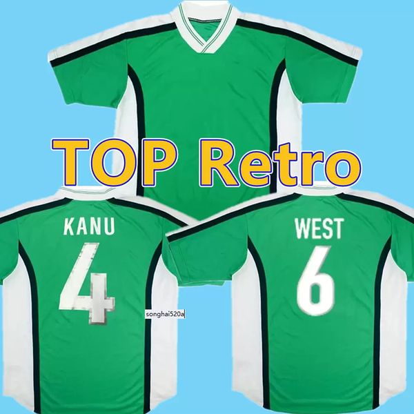 

1998 okocha retro soccer jersey 98 kanu oliseh finidi yekini babangida west africa national team classic vintage football shirt, Black;yellow