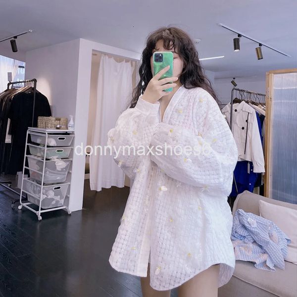 

two piece dress special sequin flower set spring / summer 21 bat sleeve lace up shirt wide leg shorts two piece, White