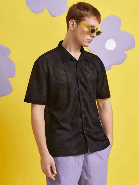 

men button through solid shirt y8wy#, White;black