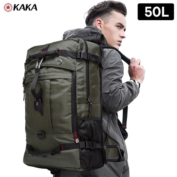 KAKA 50L Wasserdichte Reise Rucksack Männer Frauen Multifunktions 173 Laptop Rucksäcke Männlichen im freien Gepäck Tasche mochilas qualität 220716