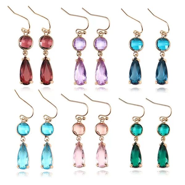 

luxury design womens gift colorful crystal glass charm earring jewelry for wholesale, Silver