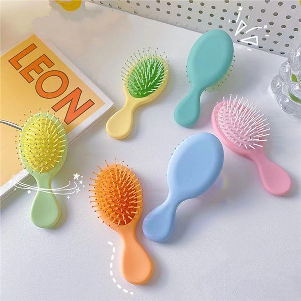 

mini cartoon candy color detangling brush cute girl moon air cushion comb head massage hairdressing handle hair comb, Silver