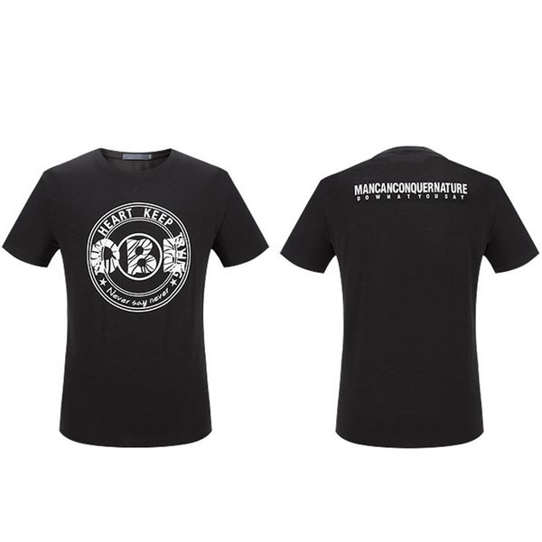 

2022 summer short sleeve sweatshirt men's round collar trim men's t-shirt, Black