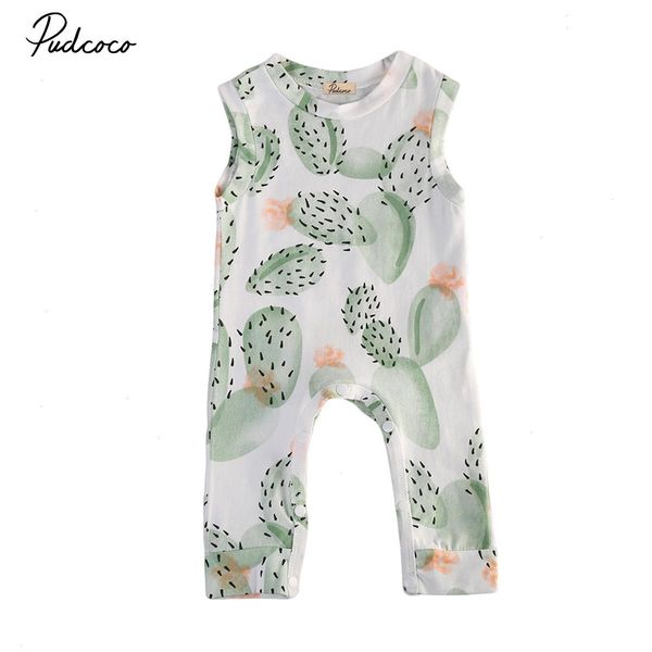

summer cactus baby clothing romper toddler boy girl kids cotton floral jumpsuit clothes outfit, Blue