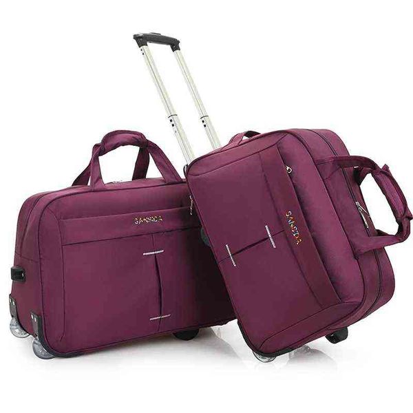 20 polegadas de grande capacidade Viagem Duffel sobre rodas Rolling Bag Trolley São da bolsa Weekender Overnight Business Tote J220708