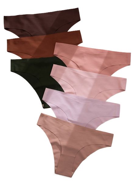 

7pack plain no show panty a2ag#, Black;red