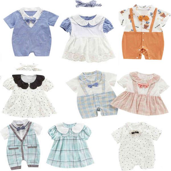 2021 neue Bruder und Schwester Strampler Kleidung für Neugeborene Baby Mädchen Kleidung Overalls Shorts Baby Jungen Bodysuit Overall für Kinder G220510