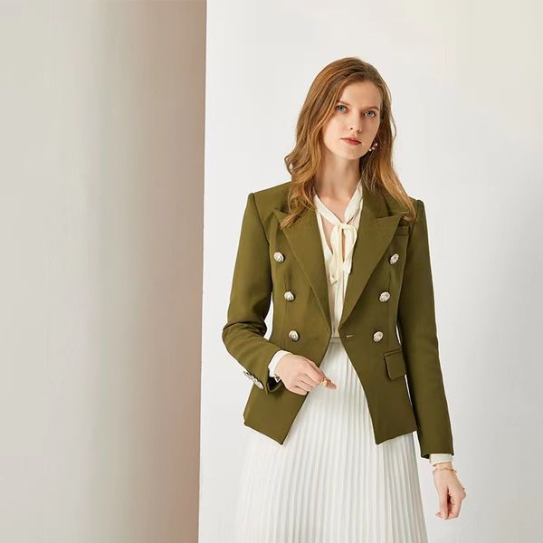 

a710 womens suits & blazers tide brand high-quality retro fashion designer simple and stylish series suit jacket double-breasted slim plus s, White;black