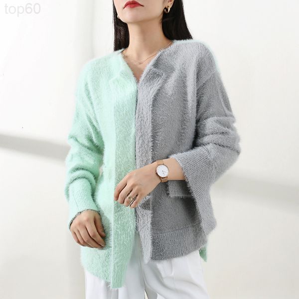 

women's sweaters designer []new fashion korean design sense contrast color short matching knitted cardigan women's sweater 8g1h, White;black
