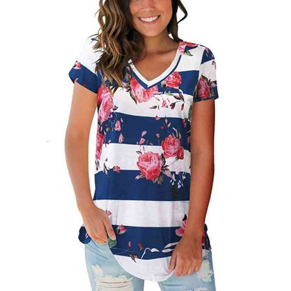 

women's t-shirt milk silk printed v-neck 5 colors adxf, White