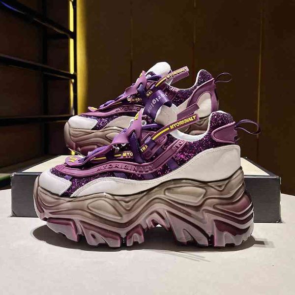 

dress shoes european thick soled trendy shoes versatile muffin super thin increased leather dad women's kzr6, Black