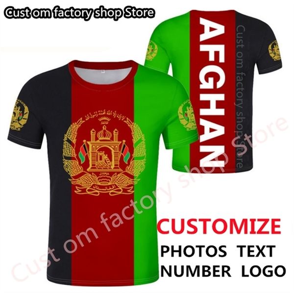 Afghan T -Shirt kostenloser benutzerdefinierter Name Number Afg Slam Afghanistan Araber T -Shirt Persian Paschto Islamic Print Text P O Flag af Kleidung 220620