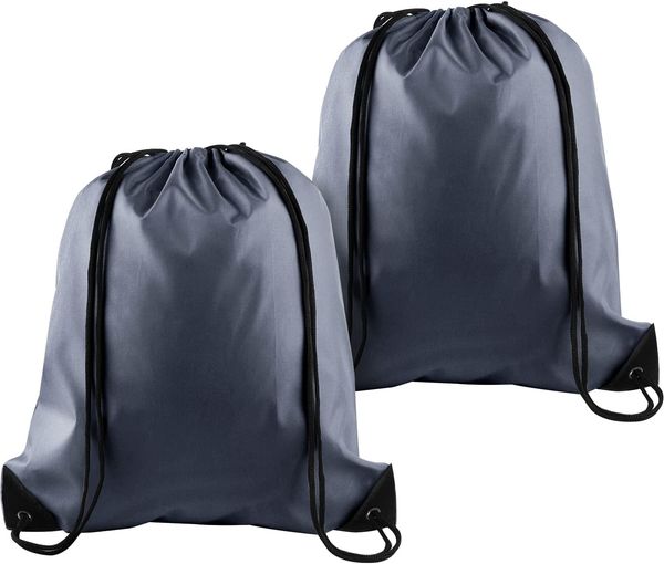 

drawstring backpack bag storage in gray 2 pcs bag high-quality