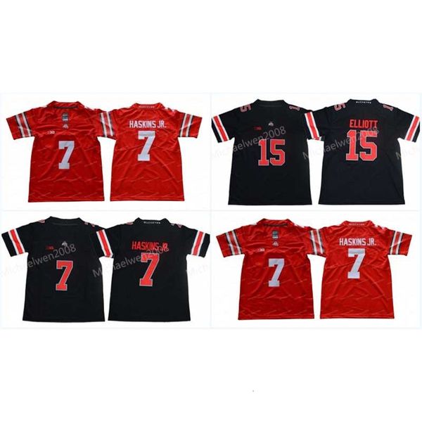 A3740 Youth NCAA OHIO State Buckeyes Jersey 7 Dwayne Haskins Jr. 15 Ezekiel Elliott College Jerseys Высококачественное S-XL в наличии.