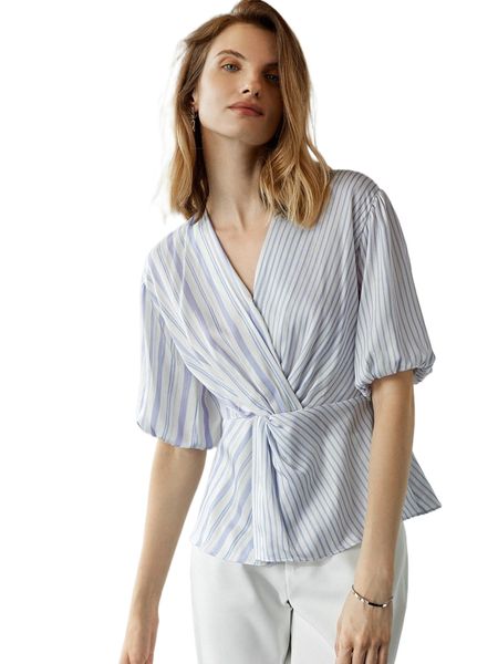 

motf premium lyocell balloon sleeve peplum c4ig#, White