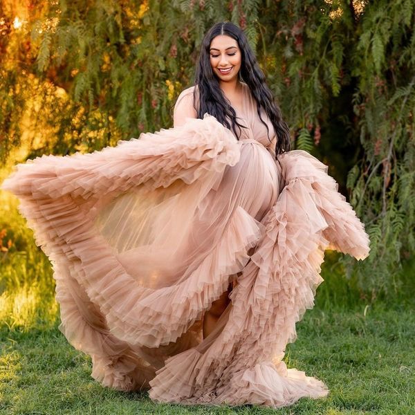 

maternity dress for p shoot plus size prom dresses tulle baby shower gowns bride boho vestido de novia, Black