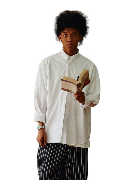 

men solid button front shirt m1jo#, White;black