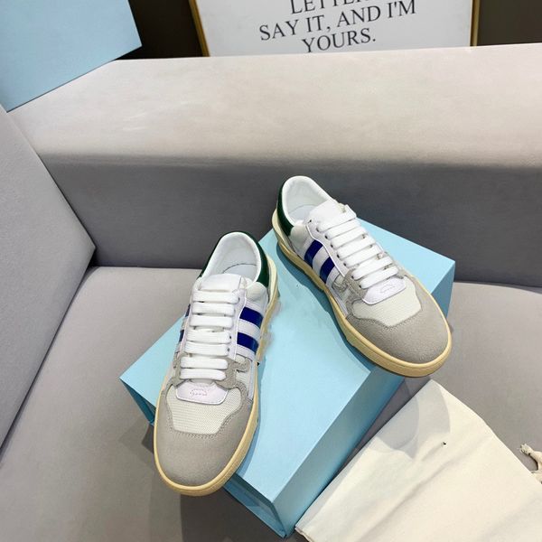 

designer sneakers calfskin casual shoes reflective shoes vintage suede leather trainers all-match stylist sneaker patchwork leisure shoe pla, Black