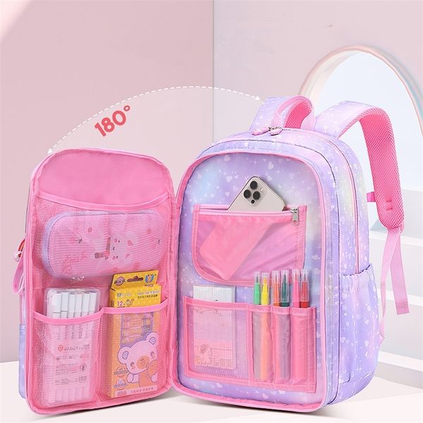 

kids schoolbags for 1-6 grade school backpacks for girls print waterproof primary school bags children student knapsack mochila 220808