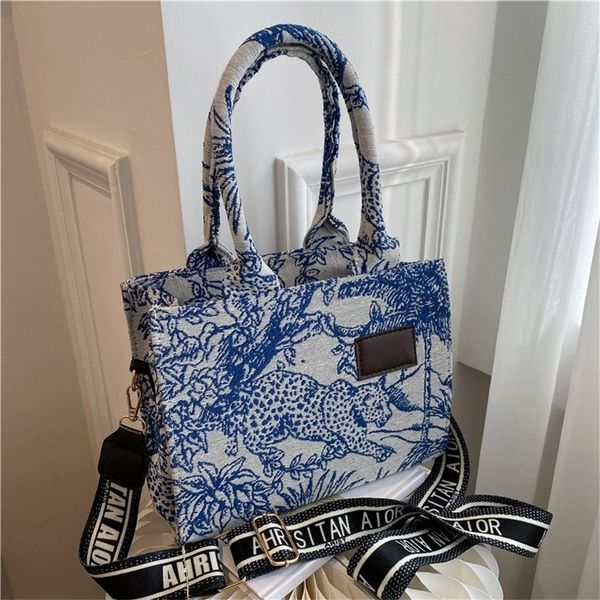 

large capacity female new personalized embroidery tote simple thread portable canvas casual 90ei 80% off purse sales