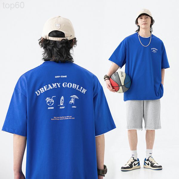 

men's t-shirts designer atn menswear 2022 summer new 230g cotton short sleeve t-shirt loose trendy male student 937b2022, White;black