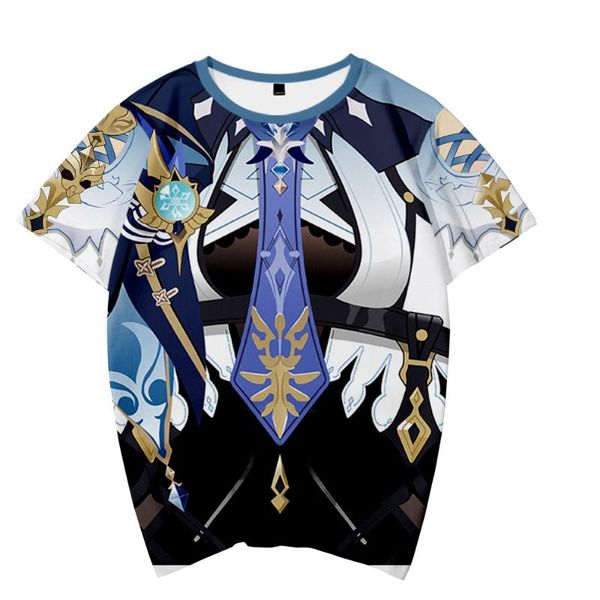 

men's t-shirts genshin eula lawrence dress up 3d print spring summer preppy menwomen street clothes t-shirt youthful retro innovation, White;black