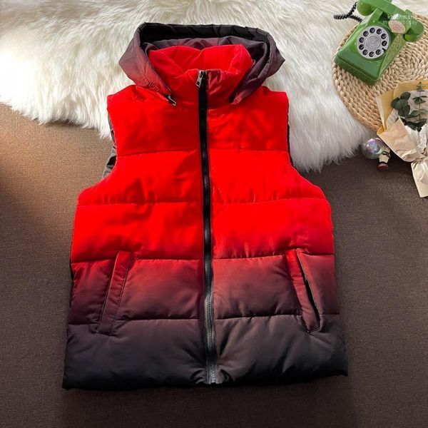 Gilet da uomo M-3XL Cerniera Gilet imbottito leggero con cappuccio rimovibile Autunno Streetwear Color block Inverno Per uomo XXXL Kare22