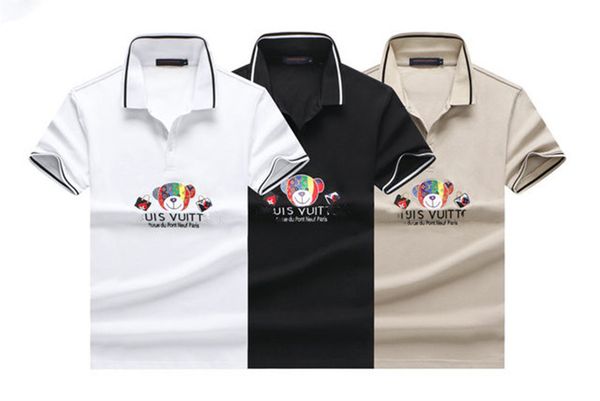 

2022 luxury brand mens designer polo t shirt summer fashion breathable short-sleeved lapel casual g45, White;black