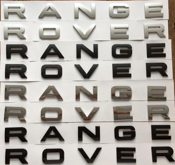 Adesivo per auto Nero opaco lucido Argento Per Range Rover Lettera Copri cofano anteriore per auto Tronco posteriore Logo Badge Stcker Accessori per lo styling automatico