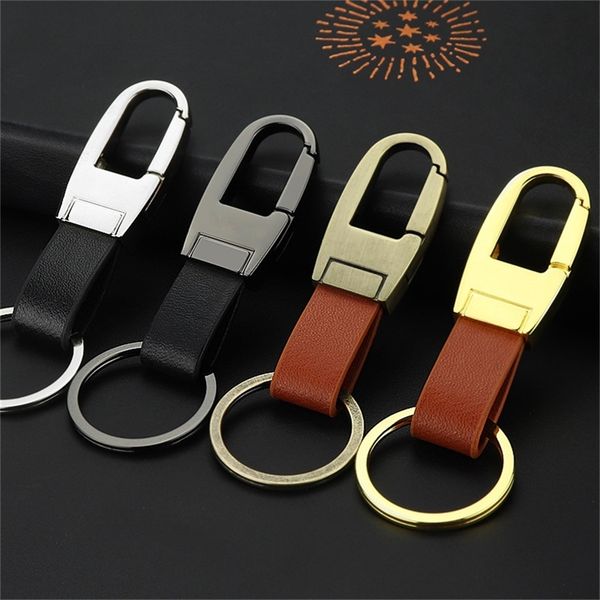 

mens simple waist buckle leather business keychain car key holder classic key ring accessories gift for man 220622, Silver