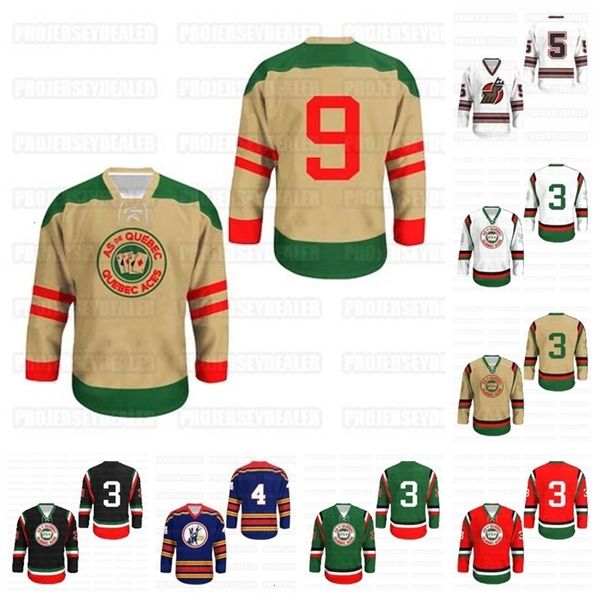 CeoC202 Quebec Aces Hockey Jersey NOVO Qualquer tamanho e jogador ou número Stitch Colors Jerseys de beisebol