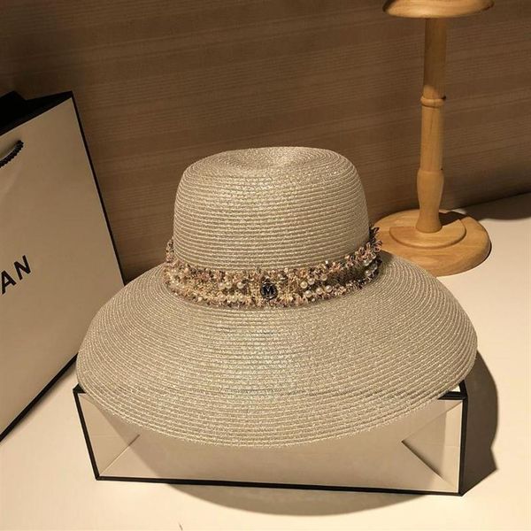 

summer lady sun hat beach straw folding247p, Blue;gray