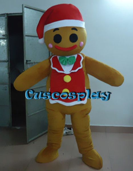 

mascot doll costume gingerbread man cartoon mascot costume plush christmas fancy dress for halloween mascot costume welcome opening gi, Red;yellow
