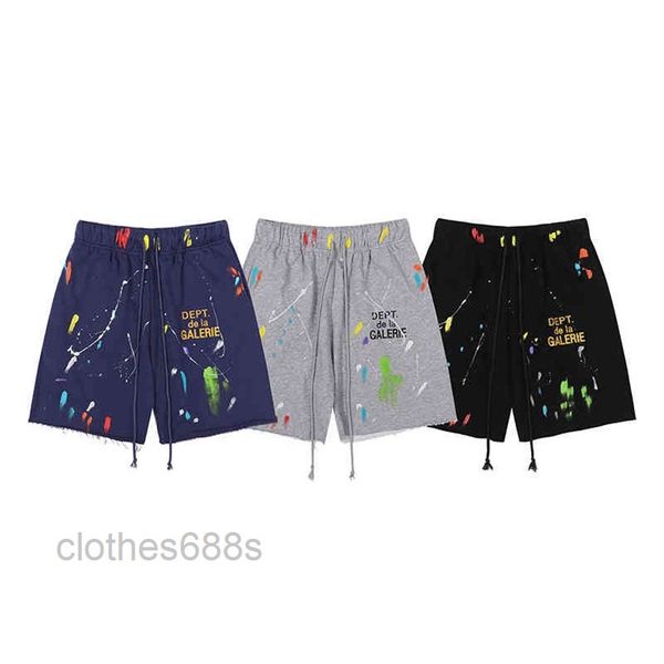 

mens shorts galleryes short deptss shorts pants designer fashion 2022 new ink splashing hand-painted graffiti high street loose letter casua, White;black