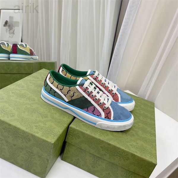 

1977 tennis canvas shoes mens women washes make old high low casual shoe embroidered vintage denim wild comfortable rubber sneakers box, Black