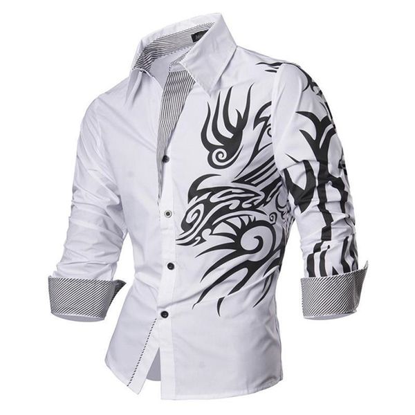 Vestido de moda de jeansiano Camisas casuais botões de manga longa Designer de ajuste slim z001 white2 lj200925
