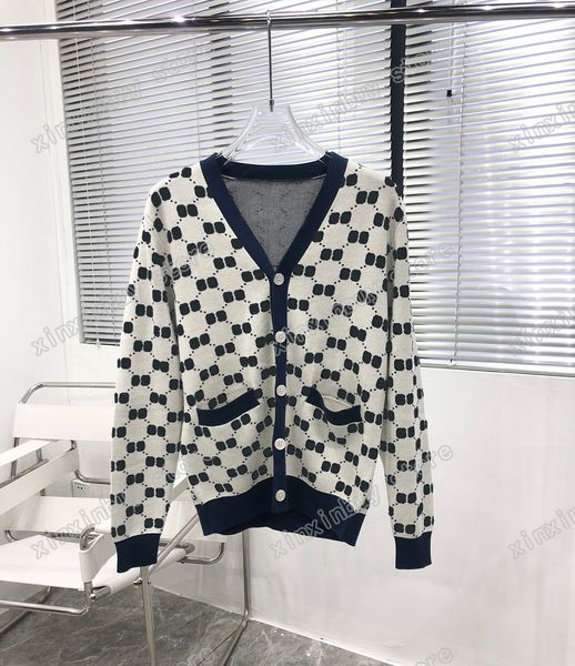 

22ss mens women designers cardigan sweaters luxury letter jacquard print street long sleeve blue xs-l, White;black