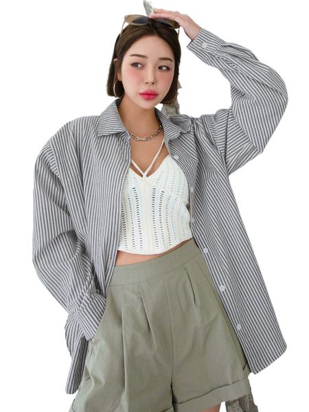 

dazy striped print drop shoulder blouse d0xg#, White