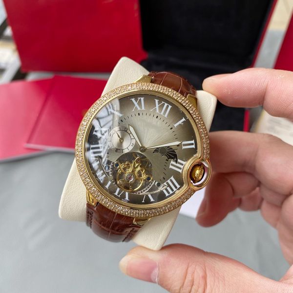 

mens watch balloon movement watchs designer diameter 46mm counter quality official replica with warranty service watch for man wristwatch 00, Slivery;brown