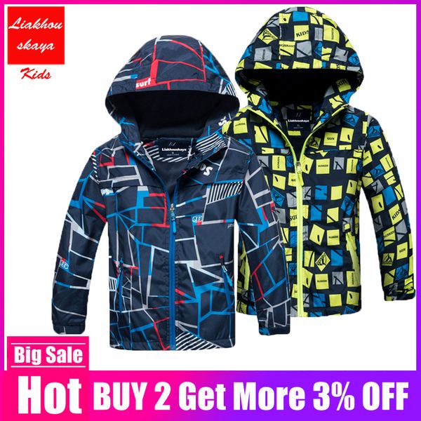 

children boys jacket 4-15t winter autumn outerwear coats kids polar fleece windproof waterproof windbreaker, Blue;gray
