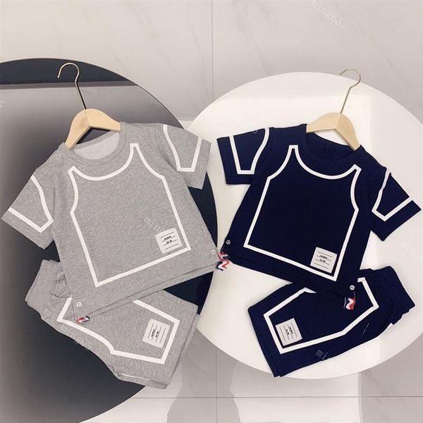 

2021ss summer boy short sets great quality designers clothes kids cotton br296g, White
