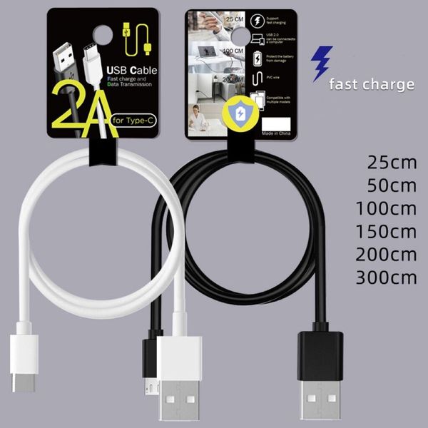 0.25m 1m 1.5m 2m 3m cavo data tipo c Cavi micro usb per samsung galaxy s6 s7 edge s8 note 8 plus