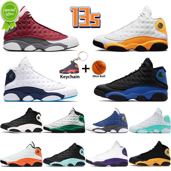 

2022 13 13s basketball shoes red flint del sol mens sneakers lucky green hyper royal obsidian court purple playground chicago men fashion, Black