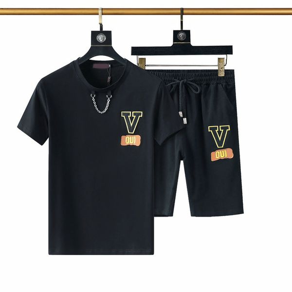 

fashion mens tracksuit with letters embroidery summer women sport short sleeve sweater jogger pants suits o-neck sportsuit#71, Gray