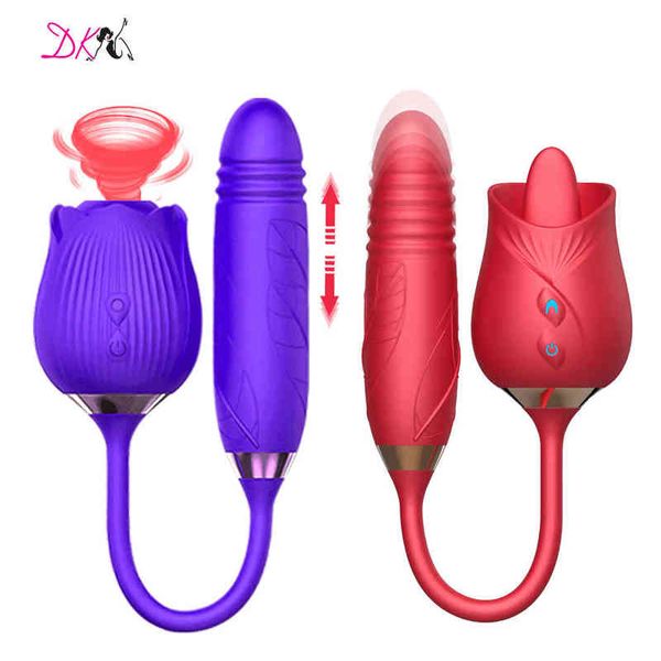 NXY Vibratoren Neue Silikon Rose Lila Klitoris Saugen Nippel Lecken Vibration Sexuelle Vibrador Erwachsene Sex Spielzeug für Frauen 0411