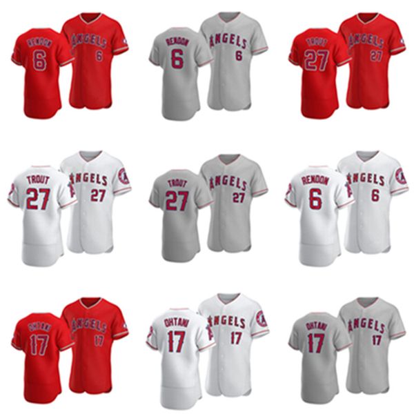 

baseball angels anthony rendon #6 mike trout #27 shohei ohtani #17 jersey, Black